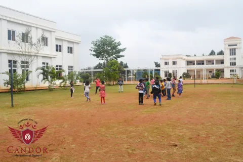 Our Grade 3 students played for the first time, a friendly game of dodge-ball @ Candor