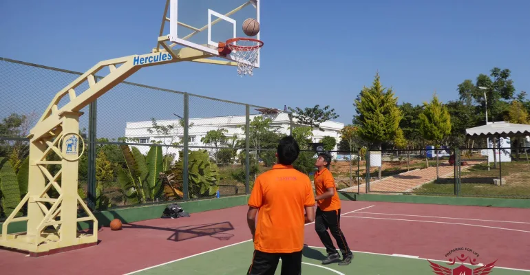 Basketball coaching session in progress