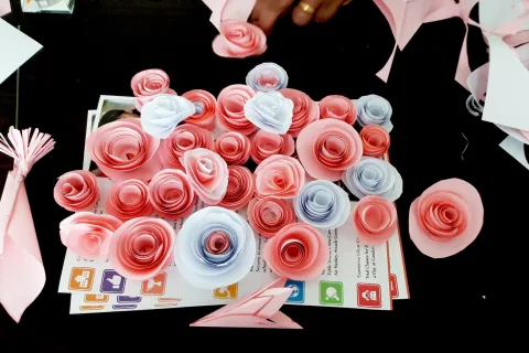 Creating something new! Pretty Pink & White roses!