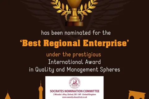 'Best Regional Enterprise' under the prestigious International Award in Quality and Management Spheres!!!